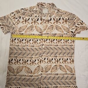 *Denim & Flower* Brown and Cream Casual Button Down Shirt.